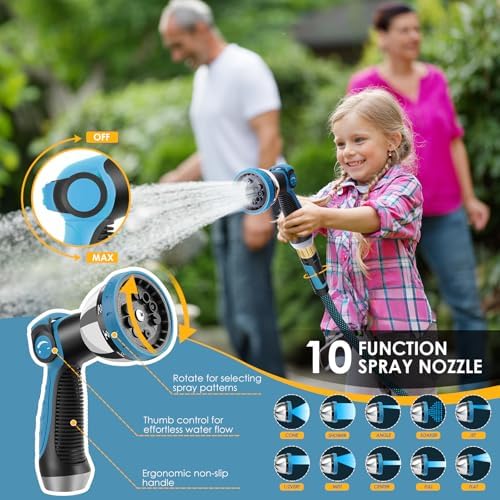 Non-Expandable Garden Hose 25 ft, Lightweight Flexible Anti-Kink