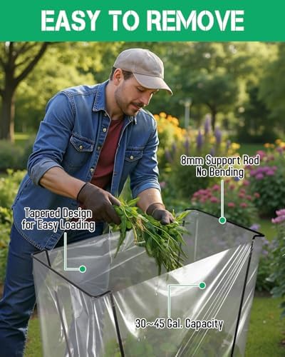2 Pack Heavy Duty Metal Trash Bag Holder Stand for Yard