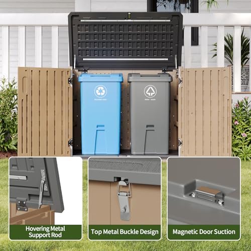 Aoxun Outdoor Storage Shed with Floor, 35 Cu.Ft Outdoor Storage Cabinet