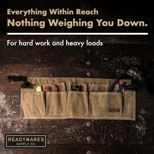 Readywares Waist Tool Apron - Carpenter Waxed Canvas Utility Apron Belt