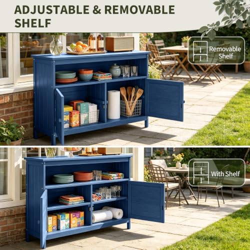 Outdoor Storage Cabinet, HIPS Potting Bench Table, Patio Sideboard
