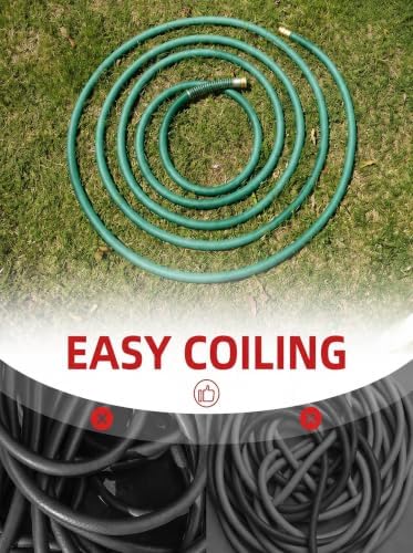 Wiseflow Garden Hose 100FT x 3/4", Heavy Duty Rubber Hose, Water Hose with Five Layered Braiding, Male Female Fittings, 1200PSI Burst, 300PSI Working for Yard, Car Wash, Pets (Green)