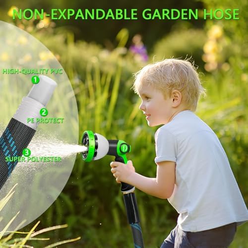 Junredy 50 FT Garden Hose, Flexible Water Hose with 10-Function Sprayer