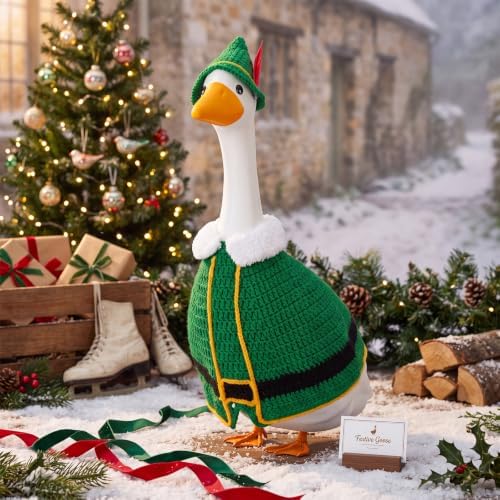 Abbylike Christmas Porch Goose Outfit Crochet Green Elf Costume