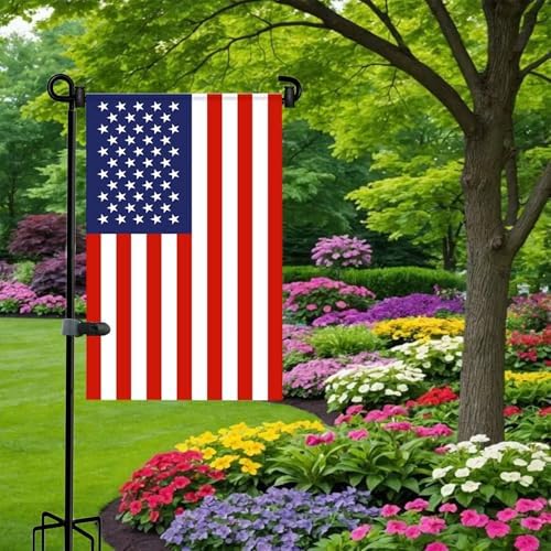 Garden Flag Stand-Holder-Pole High 50 Inch with 5 Prong Base Garden Flag Stopper and Anti-Wind Clip for Small Garden Flags 12 x 18,Decorative Flags,Yard Flags,Seasonal Flags