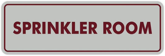 Signs ByLITA Standard Sprinkler Room Sign (Light Grey/Burgundy) - Medium