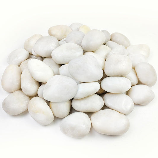 20lbs Large River Rocks for Landscaping, 3-4" White Pebbles for Garden Design, Hand-Picked Smooth Stones for Fish Tank, Flower Pots, Indoor Water Fountains, Pathways, Backyard