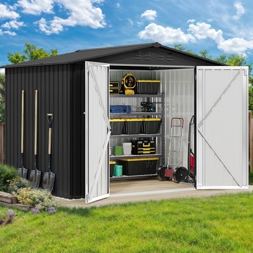 DWVO 7x5FT Outdoor Storage Shed with Secure Entrances & Air Circulation
