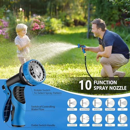 75 FT Non-Expandable Garden Hose, 2026 Upgraded Lightweight Garden Hoses,Ultra Durable & Flexible Non-Expanding hoses with 10 Function Sprayer, Leak proof, Pressure Resistant for Yard, Outdoor