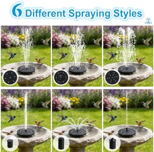 3.5W Solar Fountain with 6-in-1 Spray Nozzles & 4 Fixed Rods
