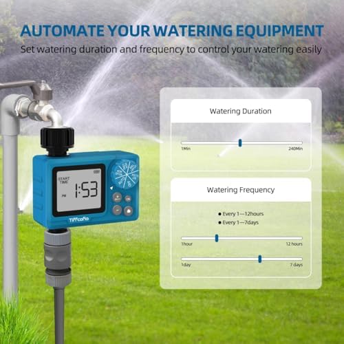 Sprinkler Timer Outdoor, Digital Pogrammable for Garden Hose, Irrigrtion Timer with Rain Delay and Manual Mode