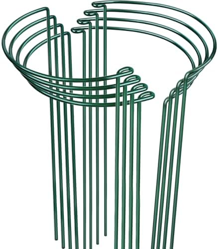 LEOBRO Plant Support, 8 PCS Peony Cages and Supports, Metal Plant Stakes, Plant Supports for Indoor Plants, Outdoor Plants, Monstera Hydrangea Support Cage, 10" W x 24" H