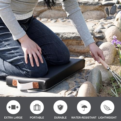 Waterproof Garden Kneeling Pad, 2in Thick, Black, 1 Pack