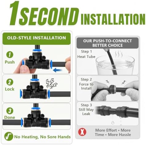 100FT Drip Irrigation System with 360° Adjustable Copper Nozzles