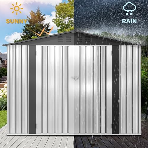 DWVO 7x5FT Outdoor Storage Shed with Secure Entrances & Air Circulation