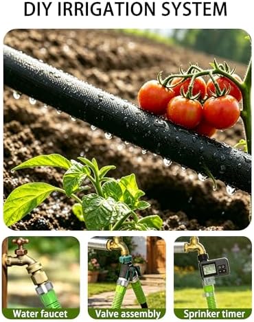Flat Soaker Hose 100FT for Garden, 2Pack 50FT Upgrade Drip Irrigation Hose with Anodized Metal Ends and Heavy Duty Double-Layer, Leakproof & Flexible Water Saving 80% Hose for Lawn, Beds, Vegetable