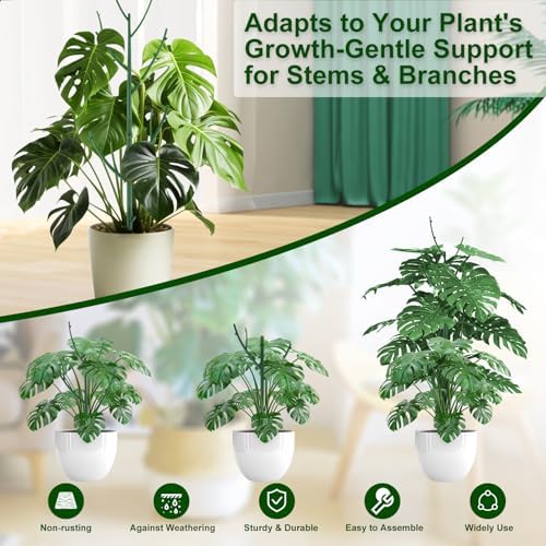 10 Pack Stackable Monstera Plant Support, Garden Stakes for Climing Plants Stem Support, Durable Plant Accessories for Indoor Outdoor Potted Plants, Pothos, Vine, Flower Use
