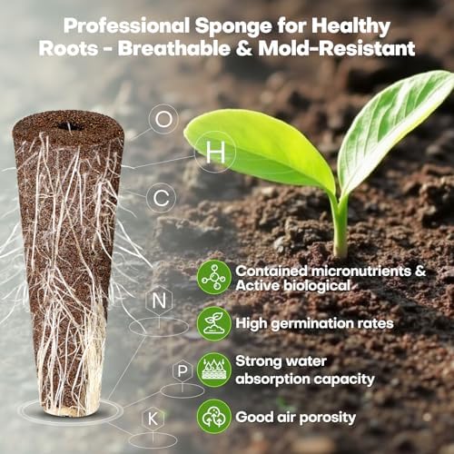 Ahopegarden 86PCS Hydroponic Pods Kit: Grow Anything Herb Kits with 600ml A&B Plant Food, 40 Grow Sponges, 40 Labels, 1 Tweezer - Hydroponics Supplies for Aerogarden&Most Brand Herb Garden