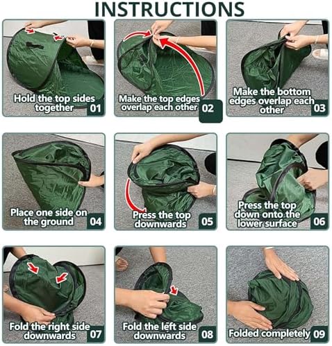 150 Gallon Foldable Pop Up Leaf Collector, Large Leaf Pickup and Loader Bag