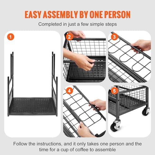 VEVOR Garden Tool Organizer, 16 Slots with Hooks, Yard Tool Tower Rack with Wheels for Garage Organization and Storage, Hold Long-Handled Tool/Rake/Broom, Metal Tool Stand Holder for Shed, Outdoor