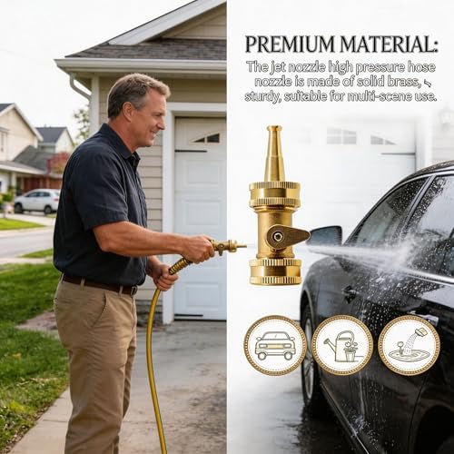 VANCOCO High-Pressure Hose Nozzles 2-Pack, Heavy Duty Brass 3/4" GHT
