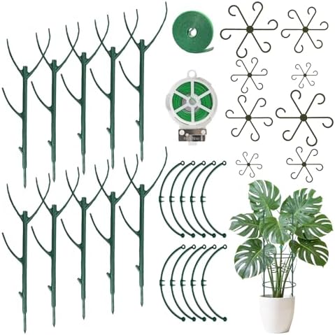 Monstera Plant Support Stakes, 30 Pcs Stackable Plant Support Stakes Sticks Poles for Indoor & Outdoor Plants, Climbing and Potted Plants, Stem Supports, Pothos