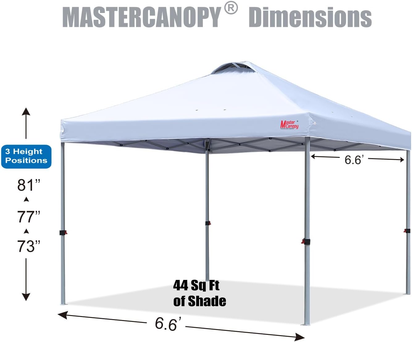 MASTERCANOPY Durable Pop-up Canopy Tent with Roller Bag (White)
