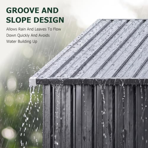 12'x8' Lean to Shed Outdoor Storage Sheds with Triple Doors