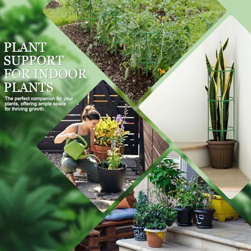 24Pcs Plant Support Stakes, Half Round Plant Stakes for Indoor Plants, Stackable Garden Flower Support, Plant Cages for Tomato,Monstera, Peony, Hydrangea, Climbing Plants