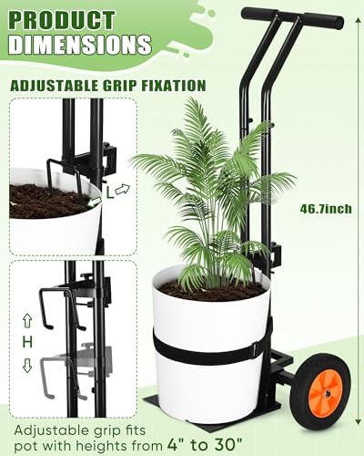 Plant Caddy with Wheels, 260LBS Capacity Rolling Plant Dolly Pot Mover