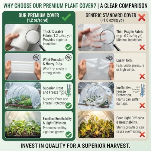 Plant Covers Freeze Protection 10x30ft - 1.2 oz/yd² Frost Blanket
