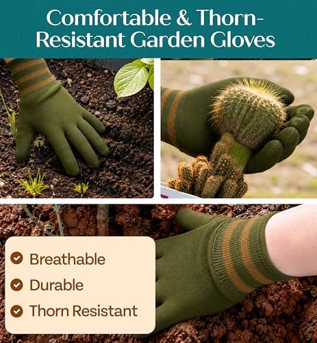 Heavy Duty Gardening Tools - Gardening Gifts for Women, Men, Mom, Dad - Durable, Ergonomic Garden Tools Set (Floral)
