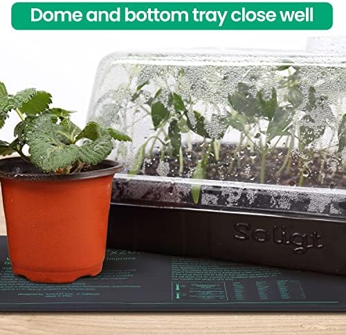 SOLIGT 2 Set 60-Cell Seed Starter Kit with Domes, Cell Trays and Heat Mats