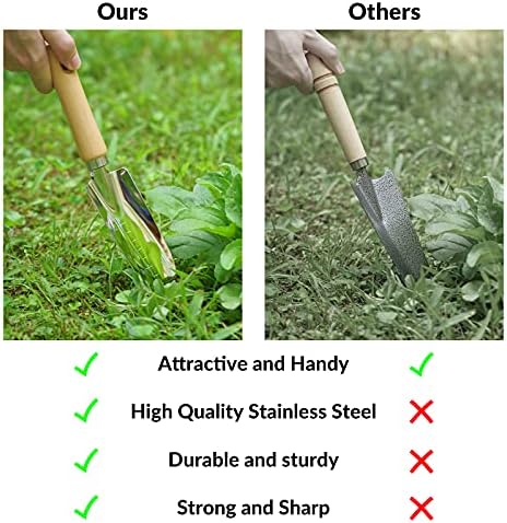 SOLIGT 8 Piece Garden Tools Set With Basket, Gardening Gifts For Women Men