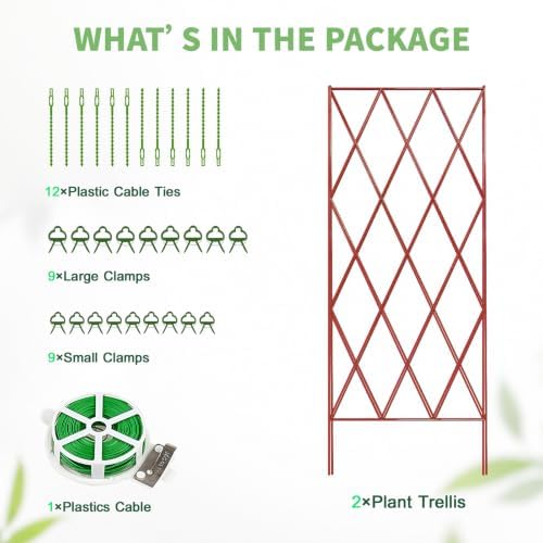 39.4" H Cucumber Trellis, 2 Pack Foldable A Frame Garden Trellis