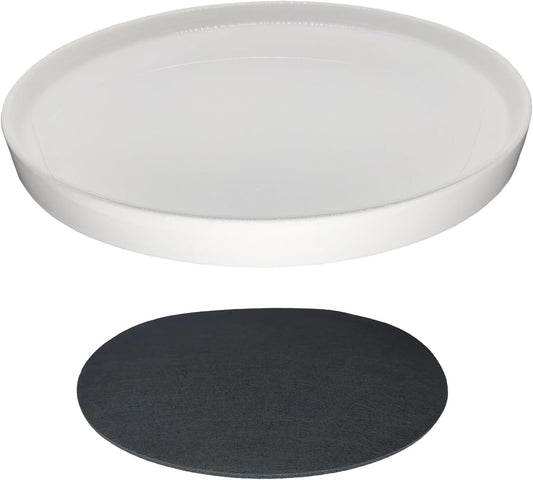 Ceramic Plant Saucer Pot Tray 10 Inch, Planter Saucers 4 5 6 7 8 9 10 11 12 13 Inch for Indoors Outdoor, Durable Sturdy Flower Drainage drip Water Tray for Glazed Pots Base (10.7 Inch-White)