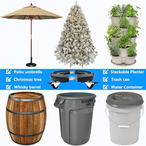 CASIMR Plant Stand with Wheels, Adjustable 15-21" Heavy Duty Plant Caddy with Casters, 440lb Capacity Indoor Outdoor Large Potted Planter Cart Dolly, Rolling Plant Stand for Flower Pot