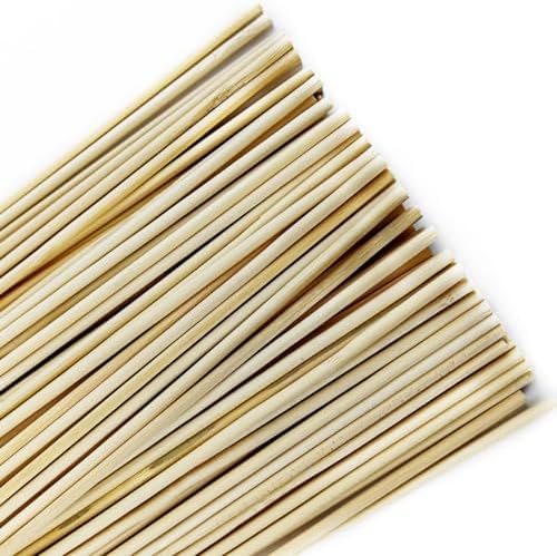 100PCS 18" Wooden Garden Stakes with 100PCS 4" Garden Ties, Green Bamboo Sticks, Floral Plant Support, Tomato Stakes (Natural)