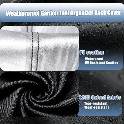 Garden Tool Organizer Rack Cover, All-Weather Water-Resistant Cover