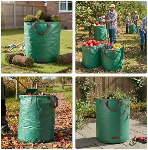 Dntorx 132 Gallon Reusable Yard Waste Bags, 2 Pack Lawn Leaf Bags