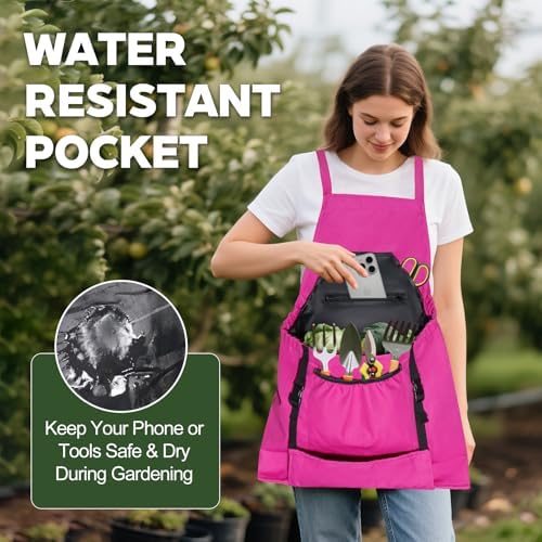 Gardening Apron,Canvas Garden Apron with Pockets for Women and Men,Harvest Apron,Gifts for Gardeners