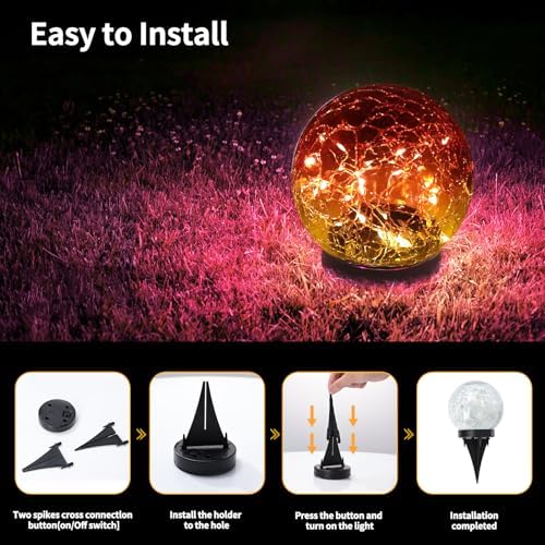JKIMK Solar Globe Lights Outdoor Waterproof-Solar Balls for Garden