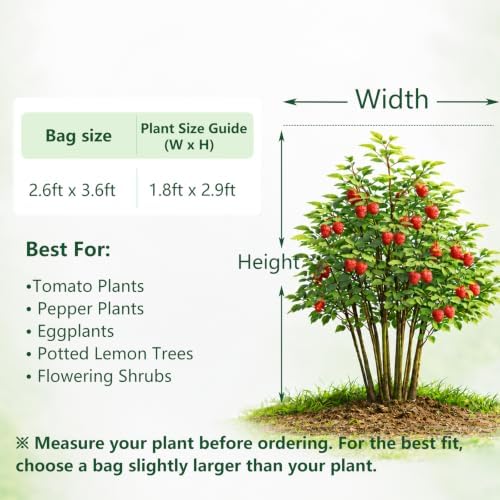 Jevrench 8-Pack 2.6 x 3.6 ft Garden Netting Bags with Zipper and Drawstring