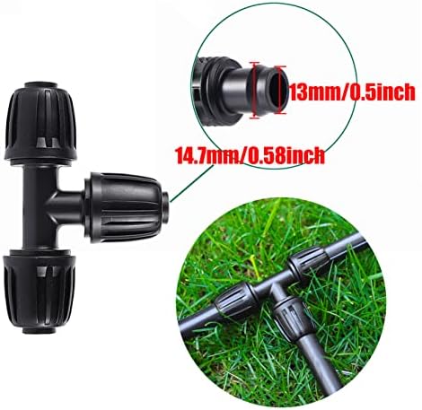 10 Pack 1/2 inch Irrigation Fittings Tee Connectors Anti-Drip