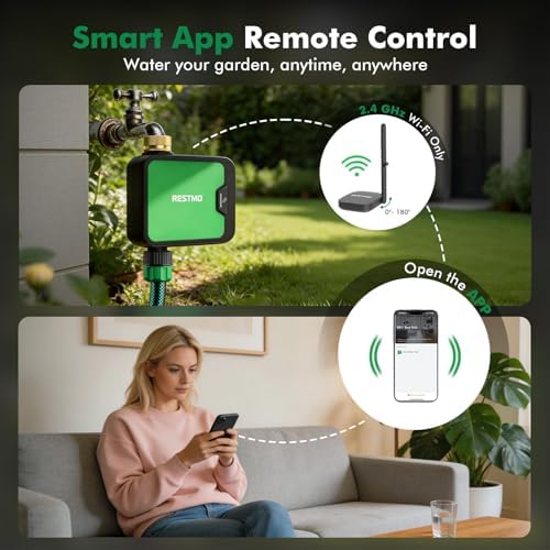 RESTMO Smart WiFi Water Timer, APP Control Sprinkler Timer