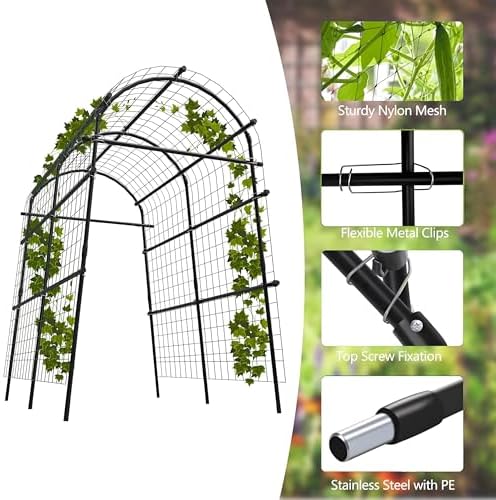 Garvee Metal Garden Trellis for Climbing Plants, 92 in Cucumber Trellis