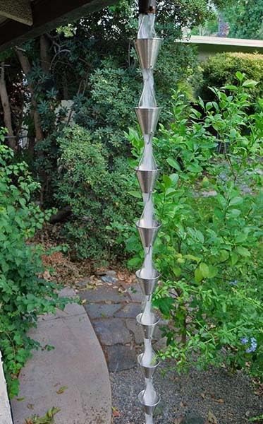 Nutshell Stores Steel Cups Rain Chain - Stainless Steel - 14 Feet