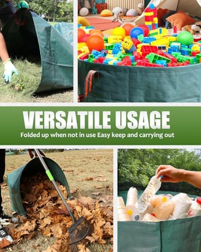 2 Pack 50 Gallon Dustpan-Type Garden Bag for Yard Waste