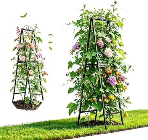 Zhongma Metal Garden A-Frame Trellises Heavy Duty Plant Support 77" H
