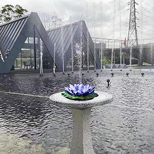 Solar Water Fountain, 1.2W Free Standing Floating Lotus Solar Powered Water Fountain with 6 Nozzles,Solar Water Pump for Fish Tank,Pool,Outdoor,Pond,Garden Decor